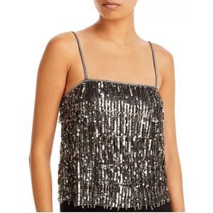 Alice + Olivia Chi Sequined Fringe Top